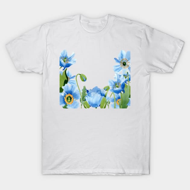 Poppy Blue T-Shirt by PhotoArtLJR